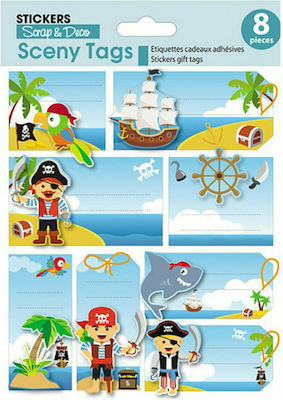 Notebook Labels 14x12cm Pirates 8pcs