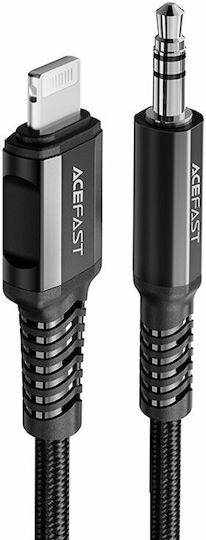 Acefast C1-06 Плетена 3.5mm към Lightning кабел Черен 1.2м