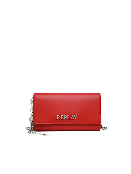 Replay Γυναικεία Flap Bag 'Ωμου Κόκκινη