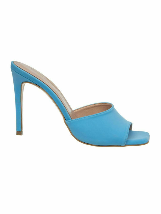 Envie Shoes Mules με Λεπτό Ψηλό Τακούνι σε Γαλάζιο Χρώμα