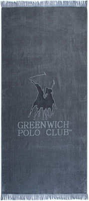 Greenwich Polo Club Beach Towel Cotton Gray with Fringes 170x70cm.