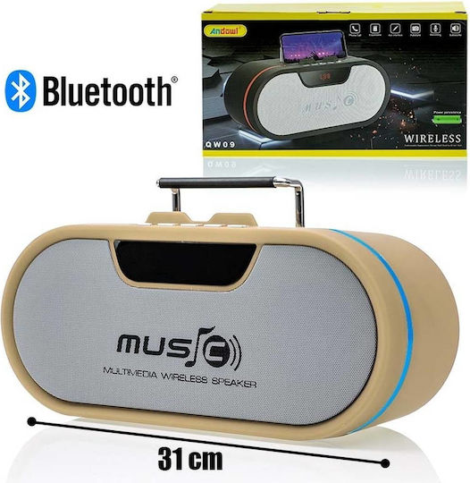 Andowl Q-W09 Bluetooth високоговорител 10W с радио и живот на батерията до 6 часа Бежов