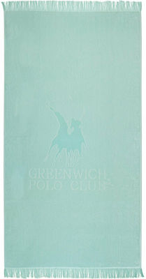 Greenwich Polo Club Πετσέτα Θαλάσσης με Κρόσσια Πράσινη 190x90εκ.