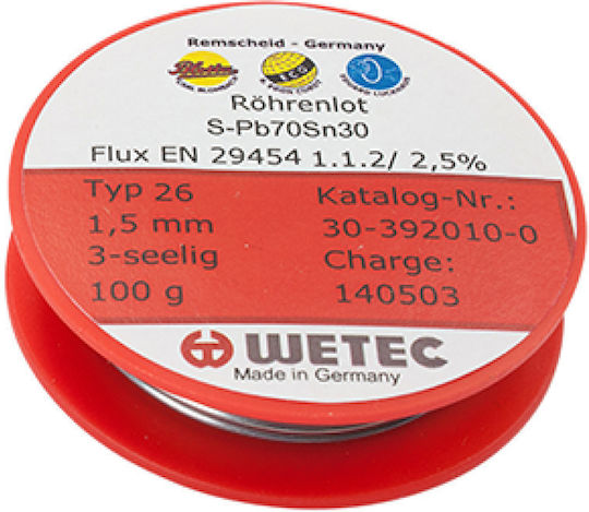 Wetec 30-392010-0 Solder WIres 1.5mm 100gr