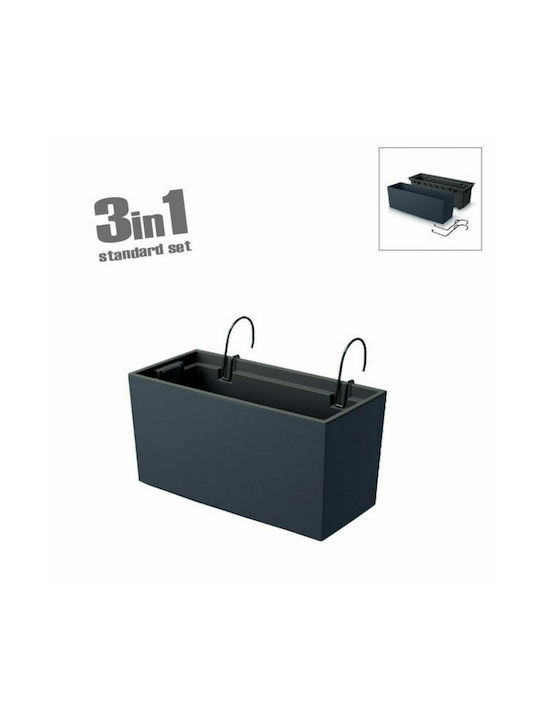 Marhome Urbi Case Planter Box Pandantiv 39.5x19.5cm Cărbune de lemn 09-DUC400W-S433