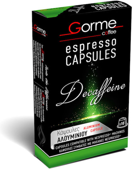 Gorme Coffee Capsule Espresso 85% Arabica 15% Robusta Decafeinizat Compatibile cu Mașina Nespresso 10capace