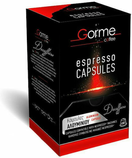 Gorme Coffee Κάψουλες Espresso 85% Arabica 15% Robusta Decaffeine Συμβατές με Μηχανή Nespresso 50caps
