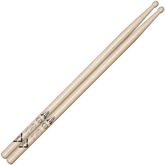 Vater Hickory Μπαγκέτες Ντραμς Signature 908 Jay Weinberg με Σχήμα Μύτης Barrel σε Καφέ Χρώμα