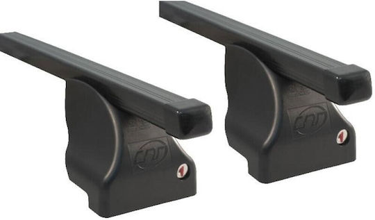 Cam Cam Metallic Car Roof Bars 130cm for Alfa Romeo Giulia 4D Set with Roof Rack Legs Black
