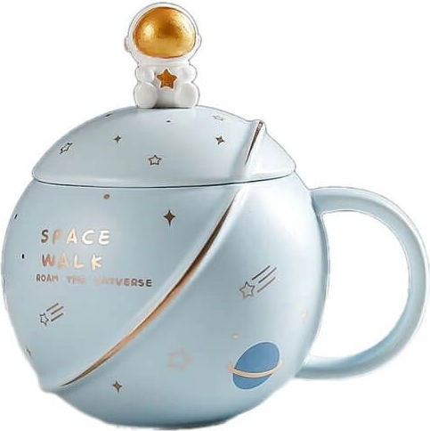 Planet Spacewalk Tasse Keramik mit Deckel Blau 400ml 1Stück