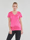 Under Armour Twist Women's Athletic T-shirt Fast Drying with V Neck Electro Pink