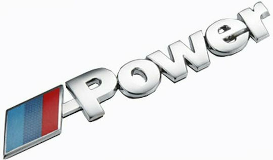 Carner Αυτοκόλλητο Σήμα Αυτοκινήτου Χρωμίου "Power" 14 x 2.3cm