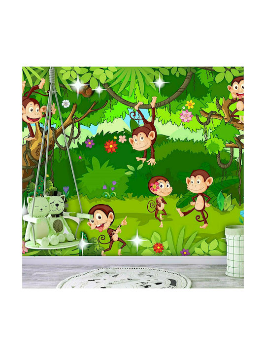 Polihome Kids Wallpaper Fabric Monkey Tricks L200xH140εκ.