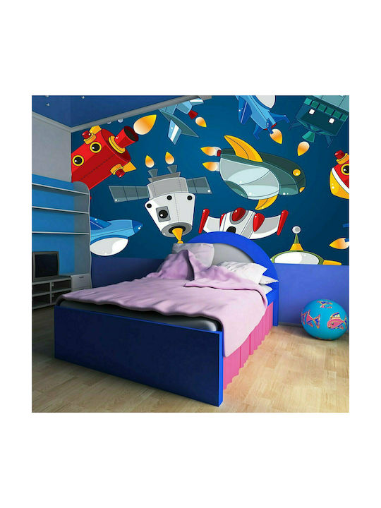 Polihome Kids Fabric Wallpaper Spaceships L200xH154cm