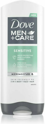 Dove Men+Care Sensitive Κρεμώδες Αφρόλουτρο για Άνδρες για Σώμα , Μαλλιά & Πρόσωπο 400ml