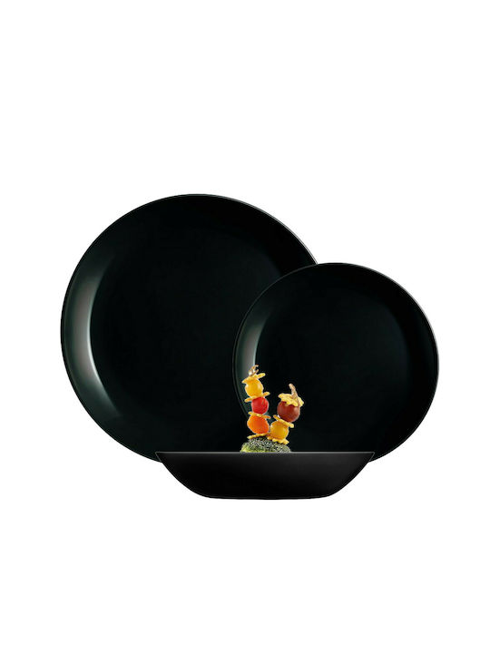 Luminarc Diwali Porcelain Dinnerware Set Black 18pcs