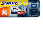 Sanitas Trash Bags Capacity 100lt with Drawstring Flex & Strong 70x95cm 8pcs Blue