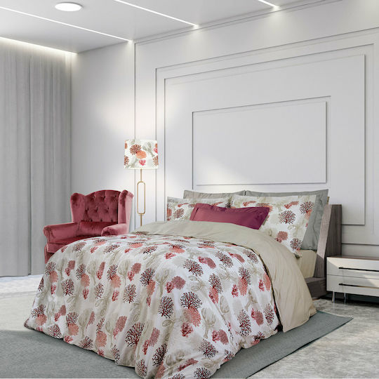 Greenwich Polo Club Комплект Плик за Завивка Памучен Кинг Сайз с 2 Калъфки 220x240 2120 Red / Cream