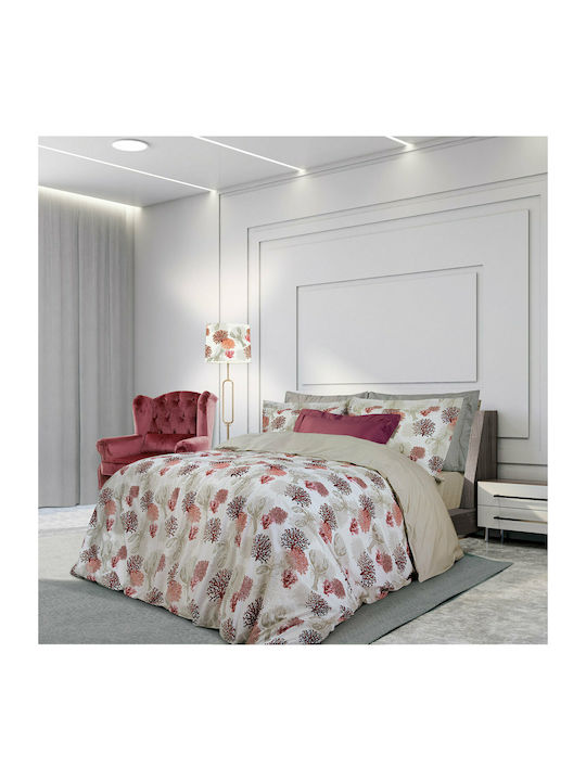 Greenwich Polo Club Duvet Cover Set Cotton Single with Pillowcase 160x240 2120 Red / Cream