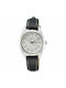 Seiko Watch with Black Leather Strap