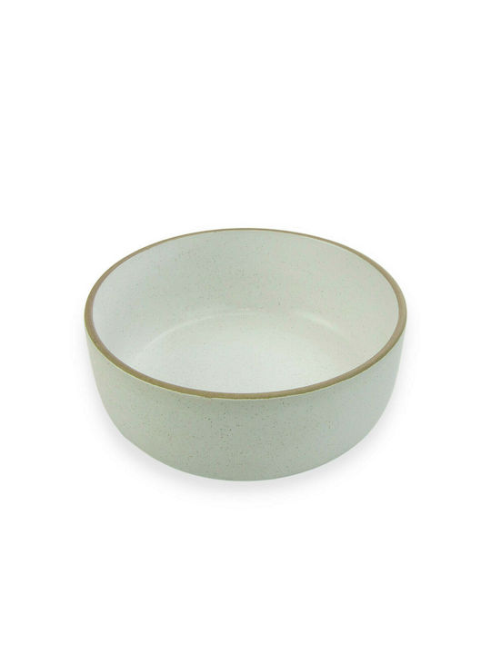 Viosarp Servierschüssel Rund Keramik Beige mit Durchmesser 15.2cm