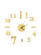 Factory 3D Wanduhr Aufkleber Kunststoff Gold 33x17cm