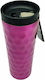 Dream House Trendy Glass Thermos Stainless Steel 500ml Magenta with Mouthpiece