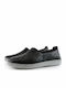 Ανατομικά Γυναικεία Slip-On Δερμάτινα Μαύρα