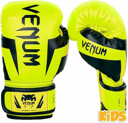 Venum Elite Kids Kids Boxing Gloves made of Synthetic Leather for Match Yellow