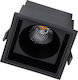 GloboStar Pluto B Square Metallic Recessed Spot with Integrated LED and Warm White Light Black 10.4x10.4cm. 1pcs