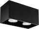 Sollux Quad Doppel Spot mit Fassung GU10 in Schwarz Farbe