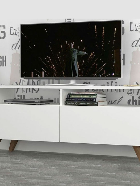 Έπιπλο Τηλεόρασης Inci Λευκό Μ120xΠ35xΥ50cm