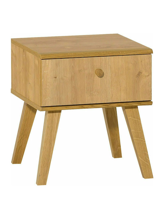 Nature Wooden Bedside Table Δρυς 40x40x45cm