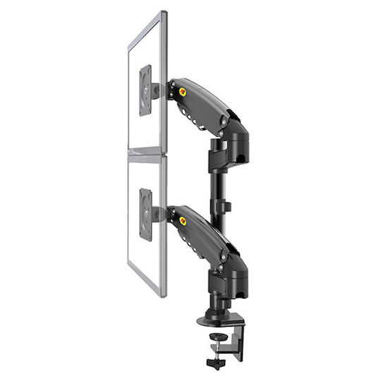 North Bayou H160 Стойка за 2 Монитори до 32" с Рамо Черна