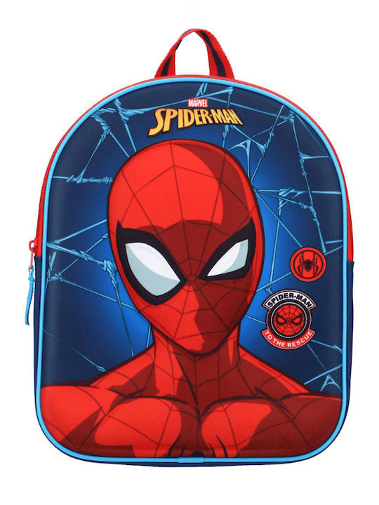 Vadobag Spiderman 3D Σχολική Τσάντα Πλάτης Νηπιαγωγείου Μπλε