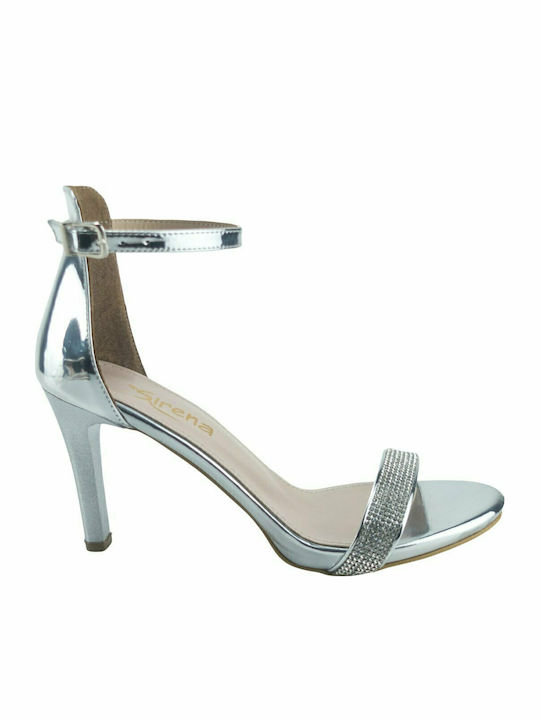 Sirena Sandals with Strass Silver
