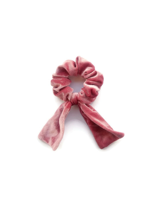 Elastic de păr din material textil roz pentru copii și adolescenți 9 cm Scrunchie de catifea Măr Stricat Pana Roz