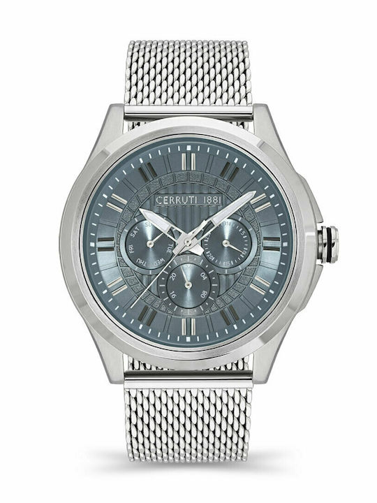 Sesia Men's Watch 44mm Chronograph Battery with Silver Stainless Steel Bracelet