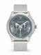 Sesia Men's Watch 44mm Chronograph Battery with Silver Stainless Steel Bracelet