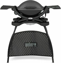 Weber Q1400 Tischplatte Elektrischer Grill Aluminium Grill 2200W mit Sockel mit Abdeckung und einstellbarem Thermostat 43cmx32cmcm