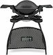 Weber Q1400 Tischplatte Elektrischer Grill Aluminium Grill 2200W mit Sockel mit Abdeckung und einstellbarem Thermostat 43cmx32cmcm