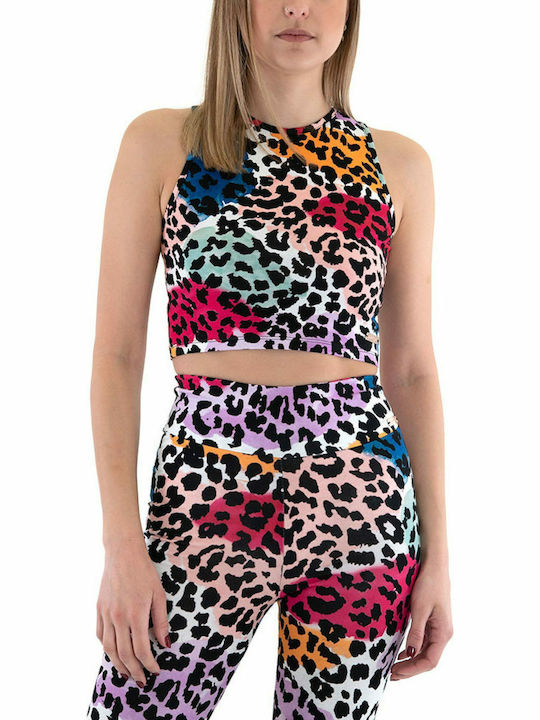 Γυναικείο Καλοκαιρινό Crop Top Βαμβακερό Αμάνικο Animal Print Animal Splash