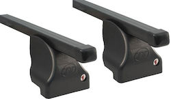 Cam Autodachträger Metallisch 150cm für Fiat Multipla 4D mit Dachträgerfüßen Schwarz