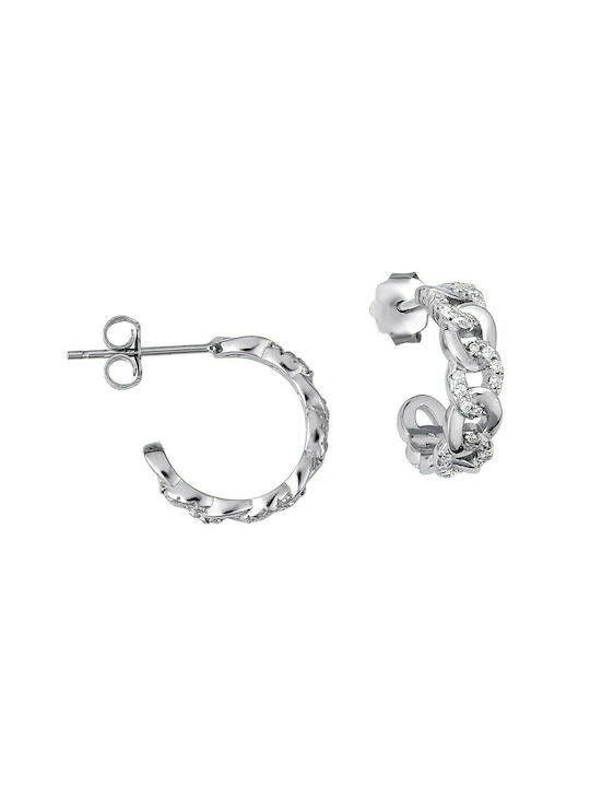 Prince Silvero Earrings Hoops from Silver with Stones