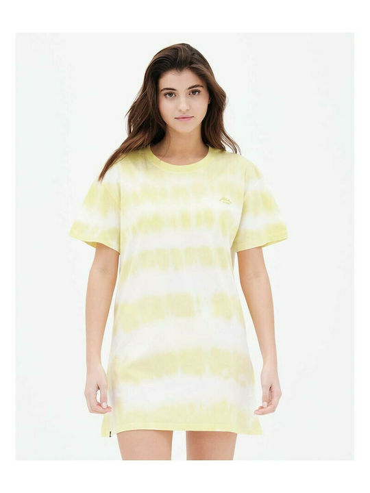 Basehit Sommer Mini T-Shirt Kleid Gelb