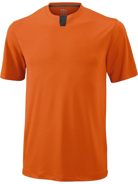Wilson Henley WRA745808 Men's Orange Tennis Shirt