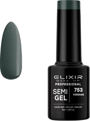 Elixir Semi Gel Semi-Permanent Nail Polish 753 Viridian 5ml 1pcs