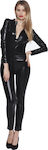 Naughty Toys Salopetă Wetlook Jumpsuit Zip Neagră 302401021