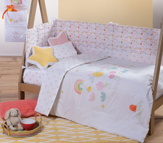 Nef-Nef Homeware Βρεφικό Κουβερλί Over the Rainbow 110x140cm White