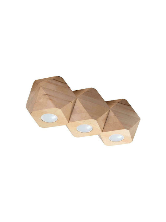 Sollux Woody Triple Spot with Socket GU10 in Brown Color